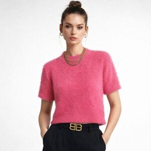 If It Were Me Bright Pink Fuzzy Sweater